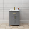 Custom image for Dark Gray with Brushed Gold Trim / Carrara Cultured Marble / No Mirror
