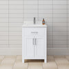 Custom image for White with Brushed Nickel Trim / Carrara Cultured Marble / No Mirror