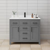 Custom image for Dark Gray with Matte Black Trim / White Cultured Marble / No Mirror