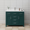 Custom image for Green with Brushed Nickel Trim / White Cultured Marble / No Mirror