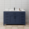 Custom image for Dark Blue with Matte Black Trim / Carrara Cultured Marble / No Mirror
