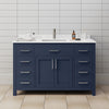 Custom image for Dark Blue with Brushed Nickel Trim / Carrara Cultured Marble / No Mirror