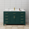 Custom image for Green with Brushed Gold Trim / White Cultured Marble / No Mirror