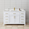 Custom image for White with Brushed Gold Trim / White Cultured Marble / No Mirror