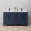 Custom image for Dark Blue with Matte Black Trim / Carrara Cultured Marble / No Mirror