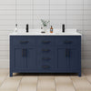 Custom image for Dark Blue with Matte Black Trim / White Cultured Marble / No Mirror