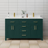 Custom image for Green with Brushed Gold Trim / Carrara Cultured Marble / No Mirror
