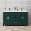 Custom image for Green with Brushed Gold Trim / White Cultured Marble / No Mirror