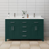 Custom image for Green with Brushed Nickel Trim / Carrara Cultured Marble / No Mirror