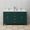 Custom image for Green with Brushed Nickel Trim / White Cultured Marble / No Mirror