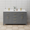Custom image for Dark Gray with Brushed Gold Trim / White Cultured Marble / No Mirror