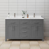 Custom image for Dark Gray with Brushed Nickel Trim / White Cultured Marble / No Mirror