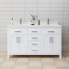 Custom image for White with Brushed Nickel Trim / Carrara Cultured Marble / No Mirror