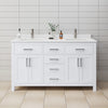 Custom image for White with Brushed Nickel Trim / White Cultured Marble / No Mirror