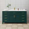 Custom image for Green with Brushed Gold Trim / White Cultured Marble / No Mirror