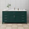 Custom image for Green with Brushed Nickel Trim / Carrara Cultured Marble / No Mirror