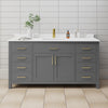 Custom image for Dark Gray with Brushed Gold Trim / White Cultured Marble / No Mirror