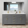 Custom image for Dark Gray with Brushed Gold Trim / Carrara Cultured Marble / No Mirror