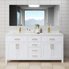 Custom image for White with Brushed Gold Trim / Carrara Cultured Marble / No Mirror