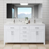 Custom image for White with Brushed Nickel Trim / Carrara Cultured Marble / No Mirror