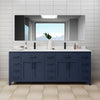 Custom image for Dark Blue with Matte Black Trim / Carrara Cultured Marble / No Mirror