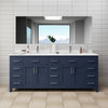 Custom image for Dark Blue with Brushed Nickel Trim / White Cultured Marble / No Mirror
