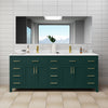 Custom image for Green with Brushed Gold Trim / White Cultured Marble / No Mirror