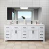 Custom image for White with Matte Black Trim / White Cultured Marble / No Mirror