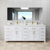Custom image for White with Brushed Gold Trim / White Cultured Marble / No Mirror