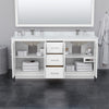 Custom image for White with Satin Bronze Trim / White Carrara Marble / No Mirror