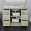 Custom image for Light Green with Brushed Nickel Trim / White Carrara Marble / No Mirror