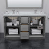Custom image for Dark Gray with Satin Bronze Trim / White Carrara Marble / 58