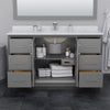 Custom image for Dark Gray with Brushed Nickel Trim / Giotto Quartz / 58