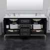 Custom image for Black with Brushed Nickel Trim / White Carrara Marble / No Mirror