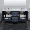 Custom image for Dark Blue with Brushed Nickel Trim / Giotto Quartz / No Mirror
