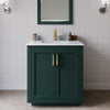 Custom image for Green with Brushed Gold Trim / White Carrara Marble / 24