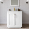 Custom image for White with Brushed Gold Trim / Carrara Cultured Marble / 24