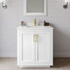 Custom image for White with Brushed Gold Trim / White Quartz / 24