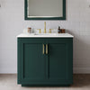 Custom image for Green with Brushed Gold Trim / White Quartz / No Mirror