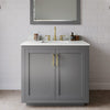 Custom image for Dark Gray with Brushed Gold Trim / Giotto Quartz / No Mirror