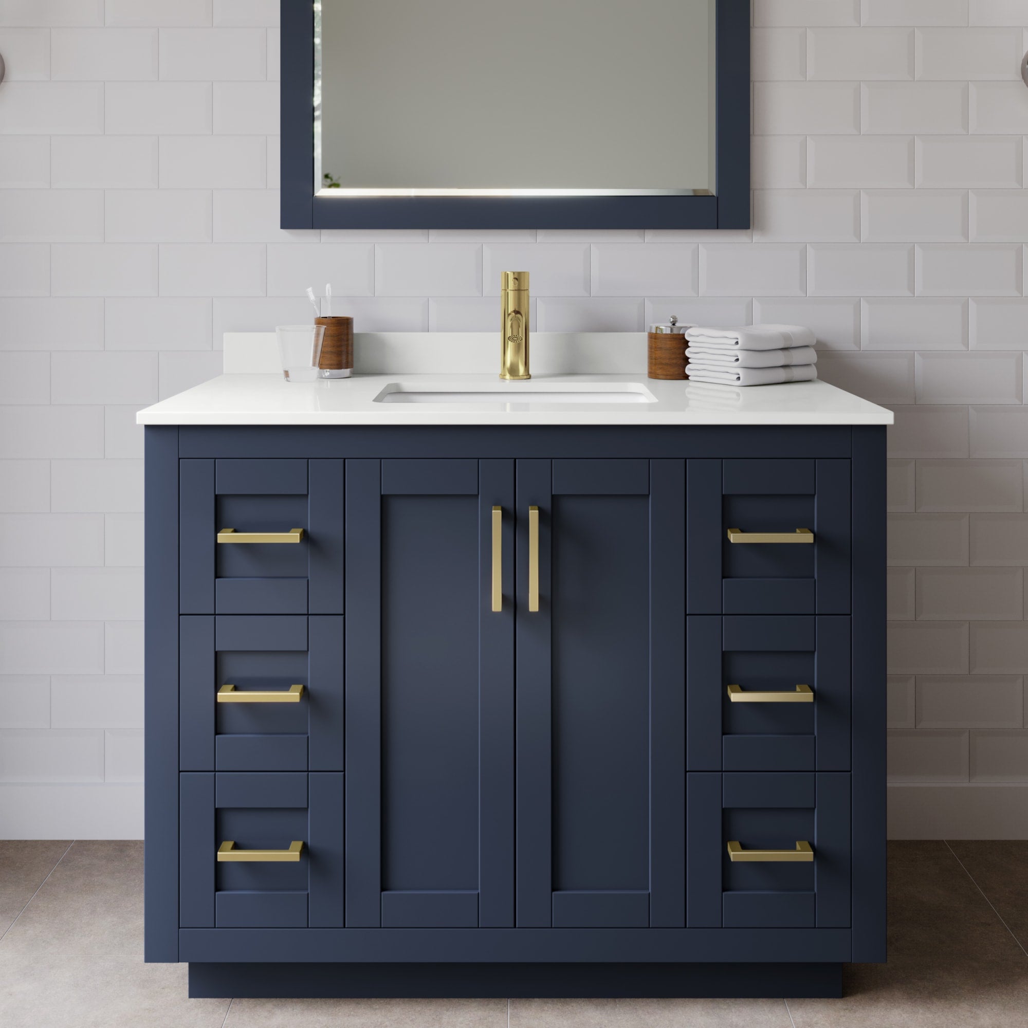 Miranda Bathroom Vanity with Countertop 42 inch Single Sink Single