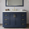Custom image for Dark Blue with Brushed Gold Trim / Giotto Quartz / No Mirror