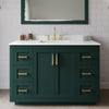 Custom image for Green with Brushed Gold Trim / White Quartz / No Mirror