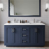Custom image for Dark Blue with Brushed Nickel Trim / White Cultured Marble / No Mirror