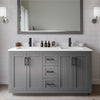 Custom image for Dark Gray with Matte Black Trim / White Cultured Marble / 58
