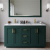 Custom image for Green with Brushed Gold Trim / White Carrara Marble / 58