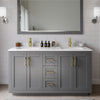 Custom image for Dark Gray with Brushed Gold Trim / Carrara Cultured Marble / 58