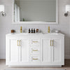 Custom image for White with Brushed Gold Trim / Carrara Cultured Marble / 58