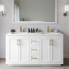 Custom image for White with Brushed Gold Trim / Giotto Quartz / No Mirror