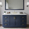 Custom image for Dark Blue with Brushed Gold Trim / White Quartz / No Mirror